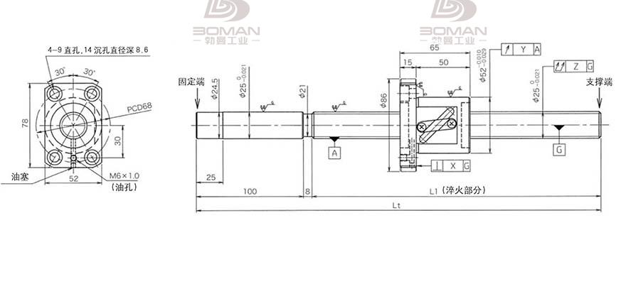 KURODA GG2510DS-BALR-1520A 黑田丝杆替换尺寸图片视频