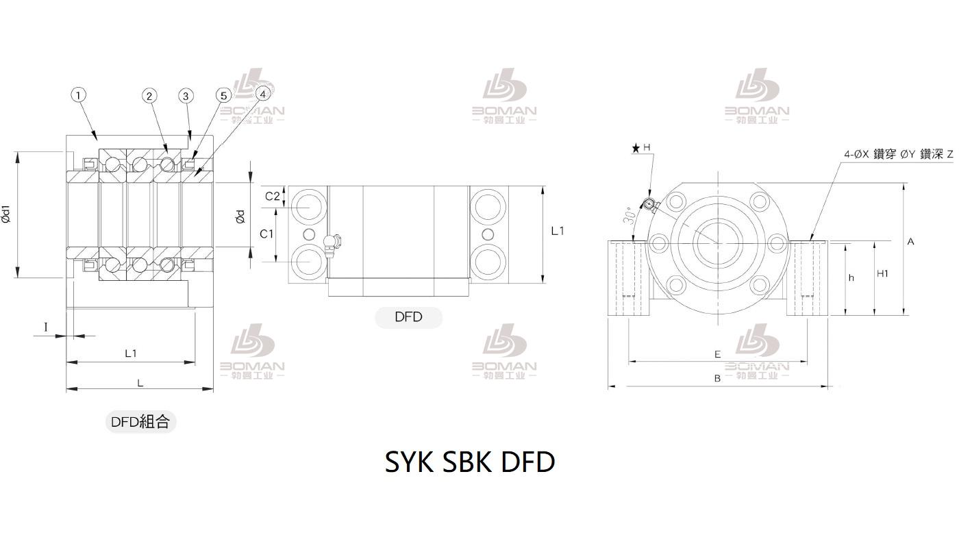 SYK SBK25DFD syk丝杆固定端和支撑端